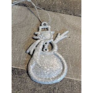 Glitter silver snowman ornament Xmas decor‎